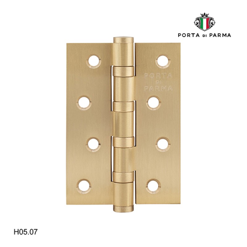 Петля дверная универсальная латунная PORTA DI PARMA Размер: 100 х 70 х 3 мм Матовое золото