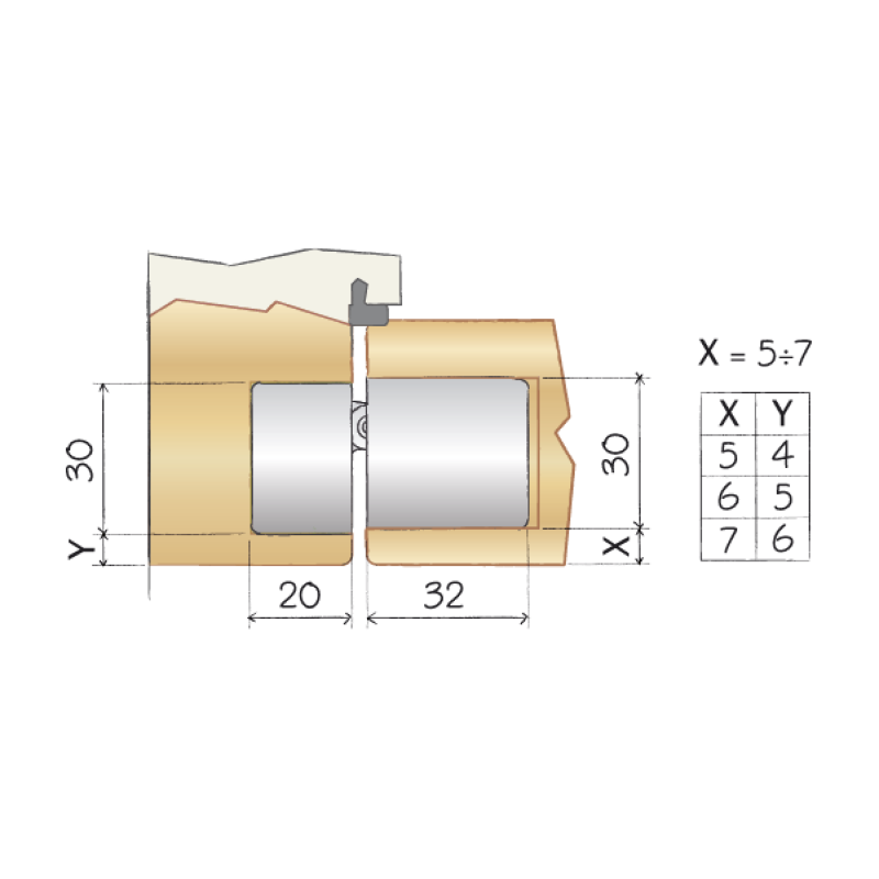 Петля AGB ECLIPSE 2.2 врезная скрытая, хром матовый