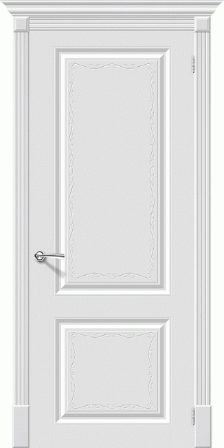 Фото -   Межкомнатная дверь "Скинни-12 Аrt", пг, белый   | фото в интерьере