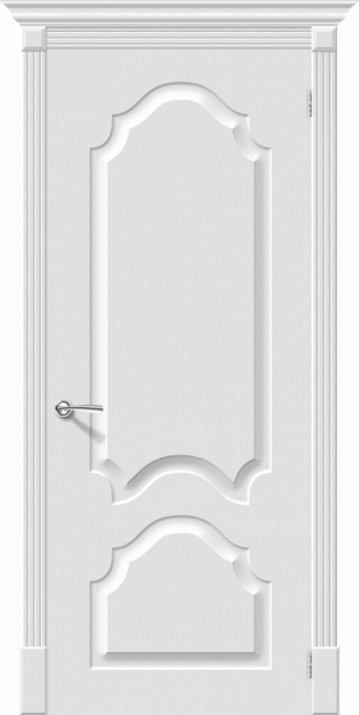 Фото -   Межкомнатная дверь "Скинни-32", пг, белый   | фото в интерьере