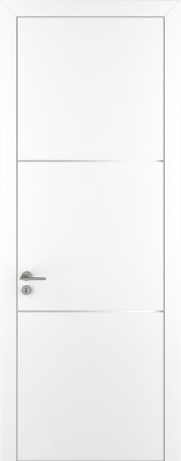 Фото -   Межкомнатная дверь "К 11" ALU, по, белая матовая    | фото в интерьере