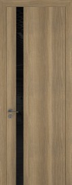 Фото -   Межкомнатная дверь "К 2", дуб серый, по Lacobel Black   | фото в интерьере