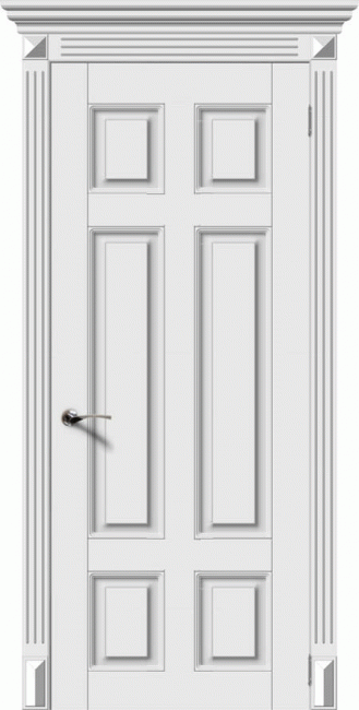 Фото -   Межкомнатная дверь "Гросетто 1", пг, белый   | фото в интерьере