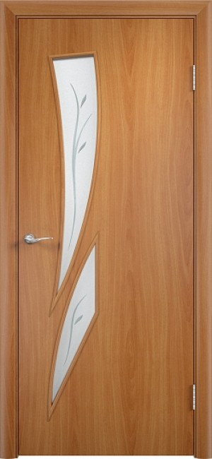 Фото -   Межкомнатная дверь "Стрелиция", по, "Художественное", миланский орех   | фото в интерьере