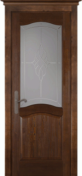 Межкомнатная дверь "Лео", по, античный орех, Браш сосна