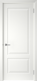 Фото -   Межкомнатная дверь "Левел-2", пг, белый   | фото в интерьере