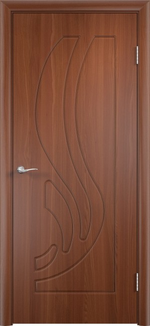 Фото -   Межкомнатная дверь ПВХ "Лиана", пг, итальянский орех   | фото в интерьере