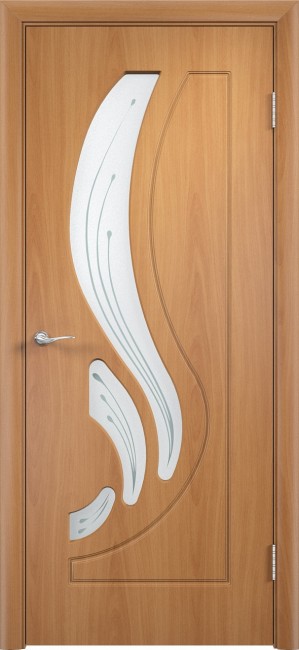 Фото -   Межкомнатная дверь ПВХ "Лиана", по, миланский орех   | фото в интерьере