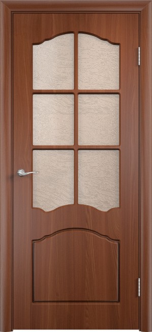 Фото -   Межкомнатная дверь ПВХ "Альфа", по, итальянский орех   | фото в интерьере