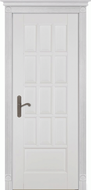 Фото -   Межкомнатная дверь "Лондон 1", пг, белая эмаль   | фото в интерьере