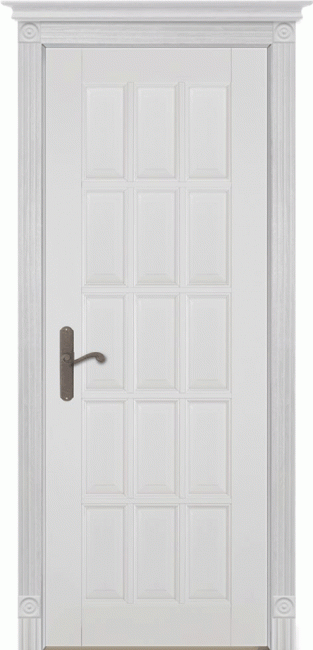 Фото -   Межкомнатная дверь "Лондон 2", пг, белая эмаль   | фото в интерьере