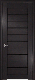 Фото -   Межкомнатная дверь "ЛУ-22", лакобель черный, венге.   | фото в интерьере