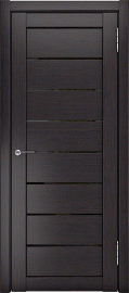 Фото -   Межкомнатная дверь "ЛУ-7", черный триплекс, венге   | фото в интерьере