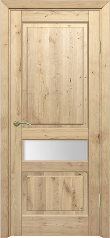 Межкомнатная дверь М 04 по-1/2 массив дуб сучок