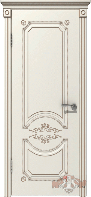 Фото -   Межкомнатная дверь "Милана", пг, слоновая кость, патина капучино   | фото в интерьере