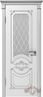 Фото -   Межкомнатная дверь "Милана", по, белая, патина серебро   | фото в интерьере