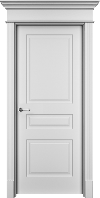 Фото -   Межкомнатная дверь "Нафта 3", пг, белый   | фото в интерьере
