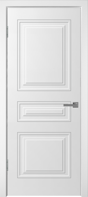 Фото -   Межкомнатная дверь "НЕО-3", пг, белый   | фото в интерьере