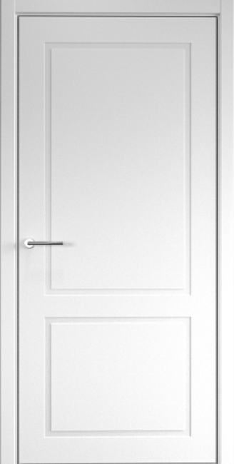 Фото -   Межкомнатная дверь "НеоКлассика 2", гл, белый   | фото в интерьере