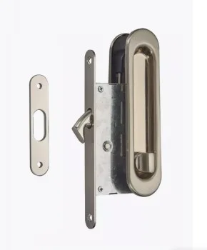 Ручка с фиксатором для раздвижной двери, сатин никель