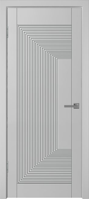 Фото -   Межкомнатная дверь "Синди-3", по, RAL 7047   | фото в интерьере