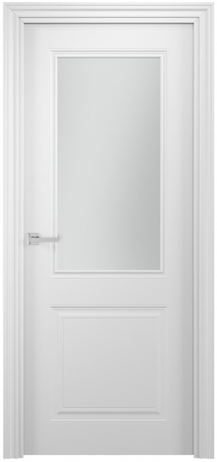 Фото -   Межкомнатная дверь "Норд", по, белый шелк   | фото в интерьере