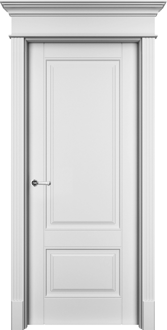 Фото -   Межкомнатная дверь "Оксфорд 2", пг, белый   | фото в интерьере