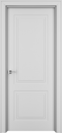Фото -   Межкомнатная дверь "Паспарту 2", пг, белый   | фото в интерьере