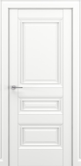 Фото -   Межкомнатная дверь "Ампир В1", пг, белый   | фото в интерьере