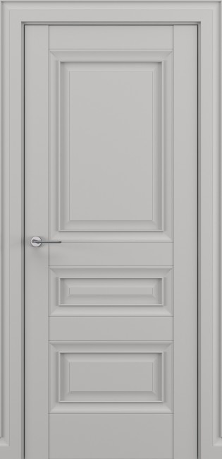 Фото -   Межкомнатная дверь "Ампир В1", пг, серый матовый   | фото в интерьере