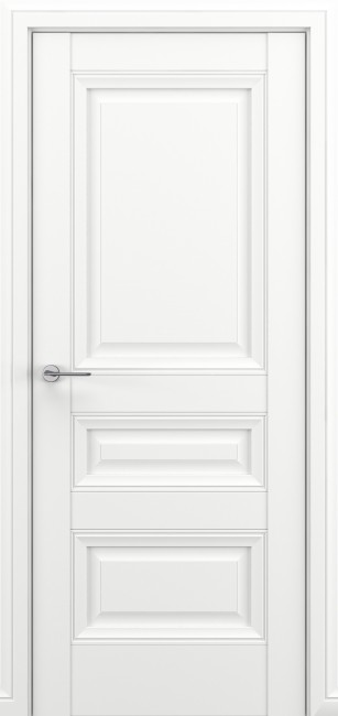Фото -   Межкомнатная дверь "Ампир В3", пг, белый   | фото в интерьере