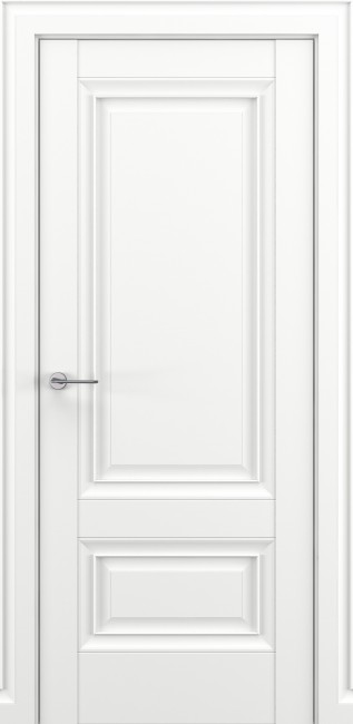 Фото -   Межкомнатная дверь "Турин В1", пг, матовый белый   | фото в интерьере