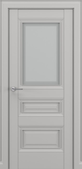 Фото -   Межкомнатная дверь "Ампир В1", по, серый матовый   | фото в интерьере