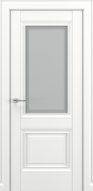 Фото -   Межкомнатная дверь "Венеция В1", по, белый матовый   | фото в интерьере