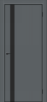 Межкомнатная дверь "DZ-51 4AB", AL-кромка черная, по Shellac Graphite