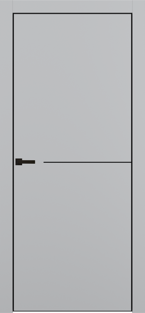 Межкомнатная дверь "DZ-50.1 4АB ", AL-кромка черная, пг, Shellac Grey