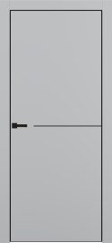 Фото -   Межкомнатная дверь "Porta-50.1 4АB ", AL-кромка черная, пг, Shellac Grey   | фото в интерьере