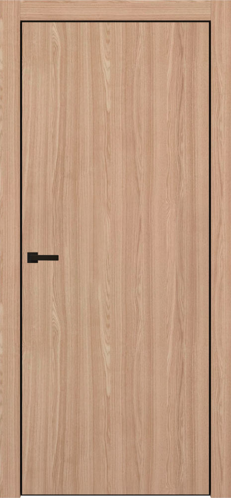 Межкомнатная дверь "DZ-50-50 4AB", AL-кромка черная, пг, Natural Oak