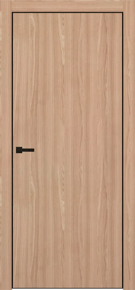 Межкомнатная дверь "DZ-50-50 4AB", AL-кромка черная, пг, Natural Oak