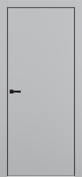 Межкомнатная дверь "DZ-50 4АB ", AL-кромка черная, пг, Shellac Grey