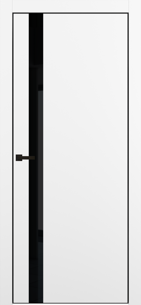 Межкомнатная дверь "DZ-51 4AB", AL-кромка черная, по Shellac White