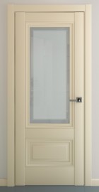 Фото -   Межкомнатная дверь "Турин В2", по, матовый крем   | фото в интерьере