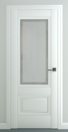Фото -   Межкомнатная дверь "Турин В3", по, матовый белый   | фото в интерьере