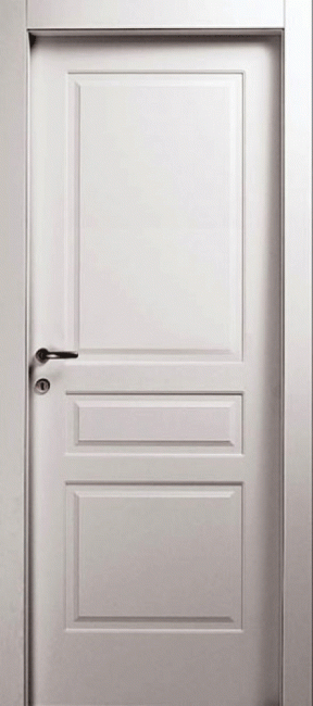 Фото -   Межкомнатная дверь "Прима 3", пг, белый   | фото в интерьере