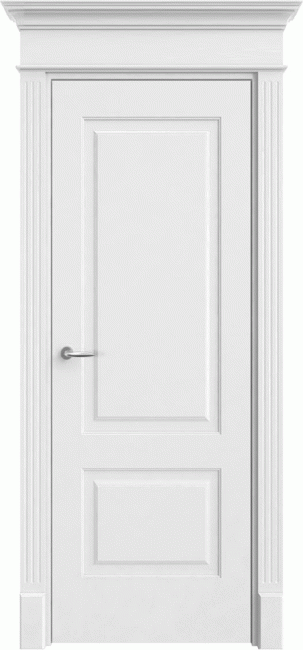 Фото -   Межкомнатная дверь "Прима 2", пг, белый   | фото в интерьере