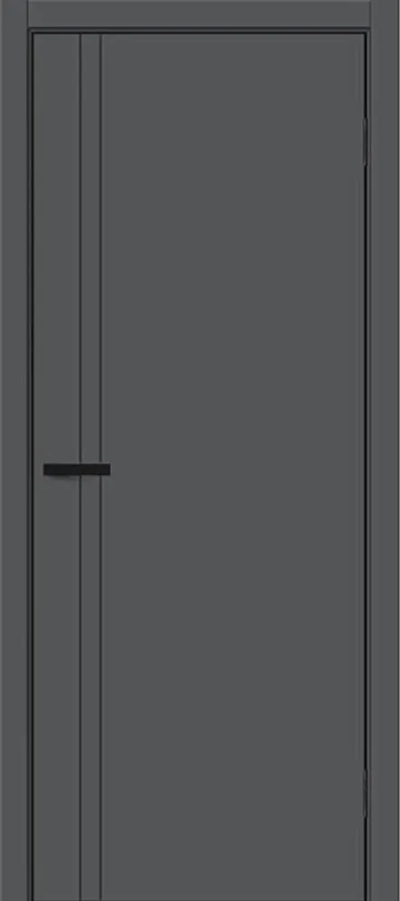 Межкомнатная дверь "Prime 4", AL-кромка черная, пг, антрацит