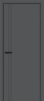 Межкомнатная дверь "Prime 4", AL-кромка черная, пг, антрацит