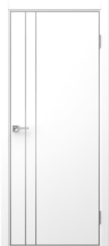 Межкомнатная дверь "Prime 4", AL-кромка черная, пг, белая