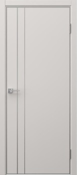 Межкомнатная дверь "Prime 4", AL-кромка черная, пг, серая