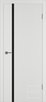 Межкомнатная дверь "Сектор" (Sector), по, Эмаль Мокко, Лакобель чёрный